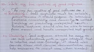 What are the Qualities of Good Software? Class 12 Computer Science Important Question #neb screenshot 1