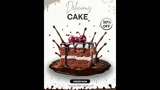 Day 2 of 45 Cake poster design #graphicdesign#design#canva#poster#shortvideo#posterdesign#cake#short
