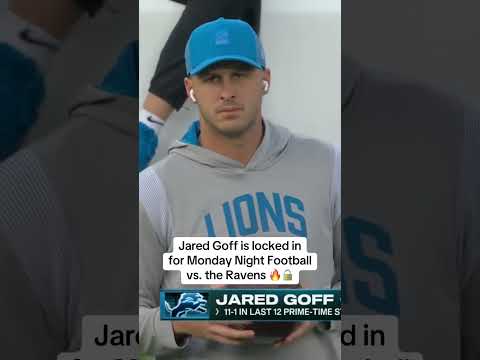 Jared Goff ahead of MNF 👀