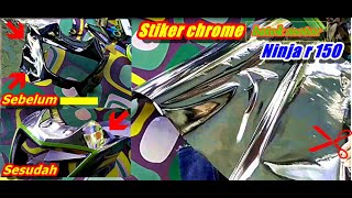 cara pasang stiker | skotlet chrome | batok motor ninja150 screenshot 5