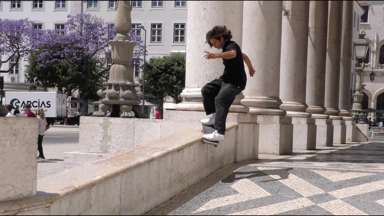 Laurence Aragão cruising Downtown Lisbon in the new Emerica Gamma for POP Skateshop