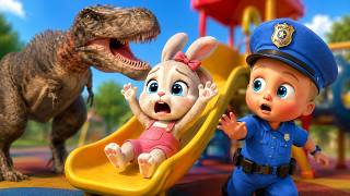 live t rex attacks playground baby police saves bunny