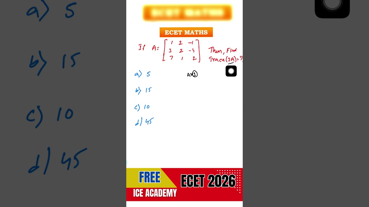FREE ECET2026 Maths Classes 🚀 | Score High with Smart Tricks | Q-20 Fully Explained,