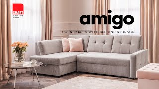 Amigo Sectional Sofa Comfort, Bed Function Hidden Storage