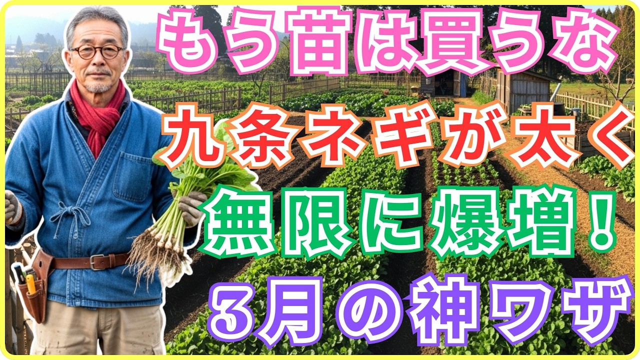【初心者でも成功】もう一生苗を買わない！九条ネギが太く無限に続く「3月の神手入れ」を逃さないで！【九条ネギ栽培】 【株分け増殖】 【土寄せ追肥】