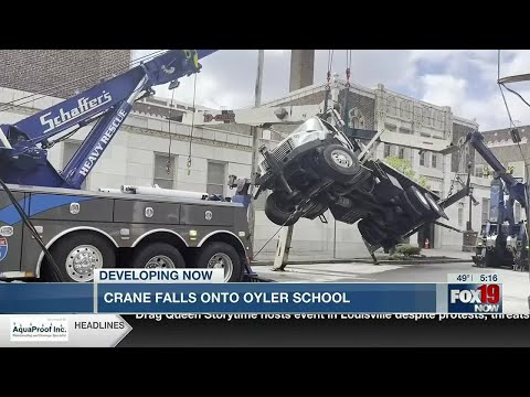 Crane falls onto Oyler School