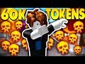 USING 60K TOKENS ON NOOB ACCOUNT *5K+ ROBUX* | Super Power Training Simulator (ROBLOX)