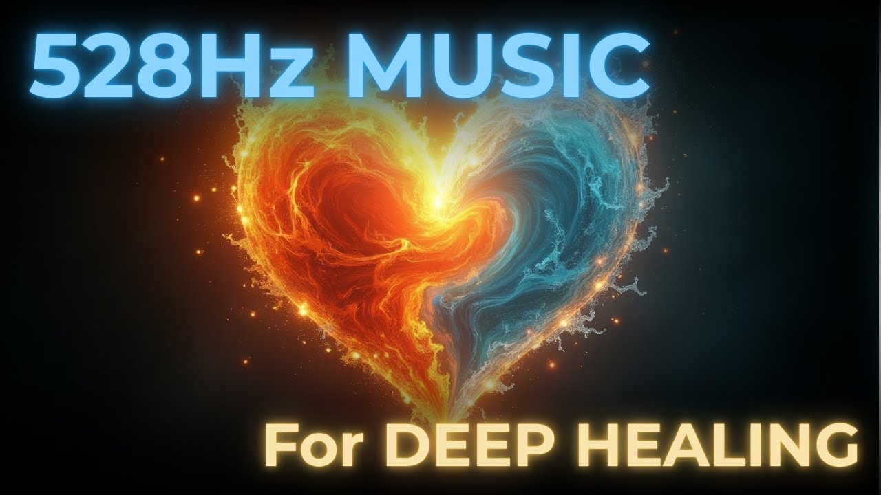 528Hz Miracle Frequency 🔥 Heal Anxiety & Stress | 1 Hour Fire/Water Sound Therapy