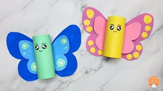 Free Toilet Paper Roll Butterfly Craft Template for Kids