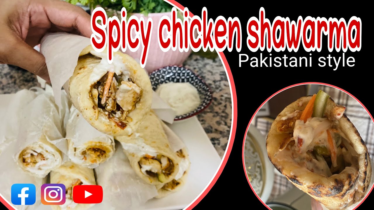 Spicy chicken shawarma white sauce recipe No oven easy and simple