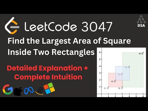 Find the Largest Area of Square Inside Two Rectangles | LeetCode 3047 ...