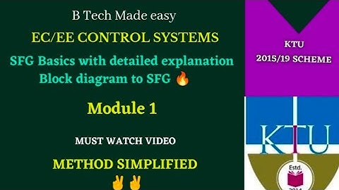 SFG ( Signal flow graph) Control Systems KTU EC/EE 2015/ 19 Scheme/ Block diagram to SFG