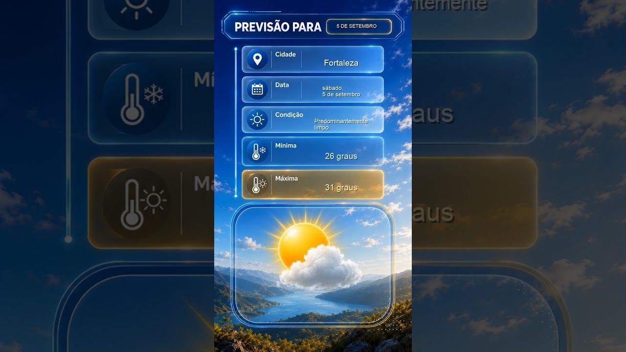 Clima para Fortaleza - 5 de setembro de 2026