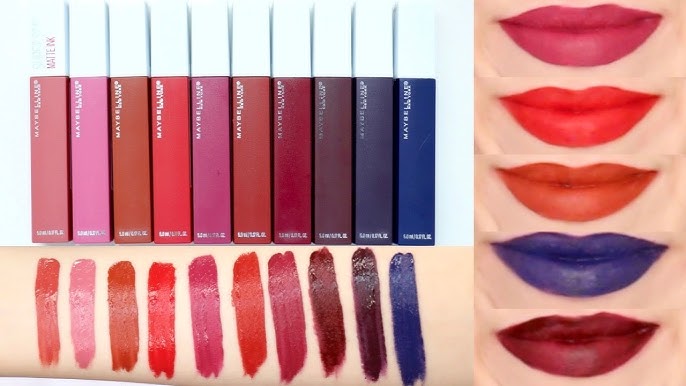 Maybelline SuperStay Matte Ink Liquid Lipstick || Lip Swatches Spiced  Edition - YouTube
