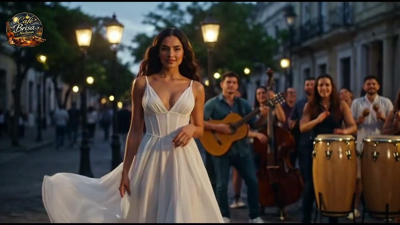 Noche de romance jazz español Spanish Jazz Romance Night  Romantic Dance Under the Old Plaza Lights