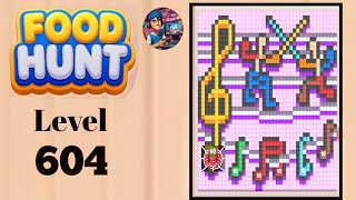 Food hunt pixel puzzle level  604 solution and walkthrough for gameplay 