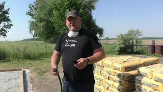 Dry Pour Concrete Pad for the second Mini-Barn.  DRY POUR METHOD.