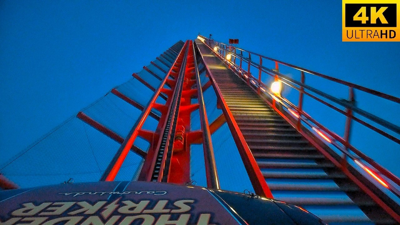 Thunder Striker Night POV Front Row 4K (Formerly Intimidator) B&M Hyper Coaster Carowinds NC