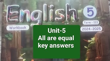5th std term-3 English workbook unit-5 All are equal key answers..2024-25