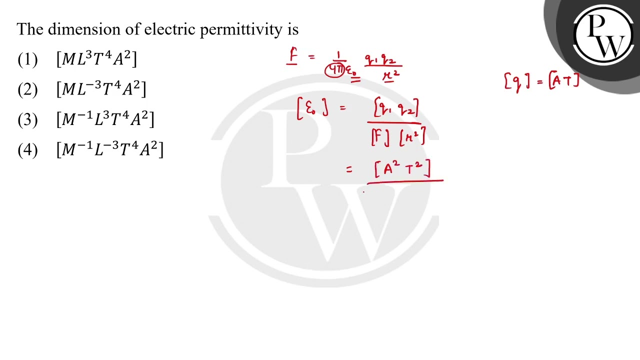 The dimension of electric permittivity is....