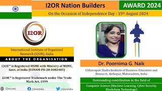 I2OR Nation Builders Award 2024 - Virtual Award Ceremony