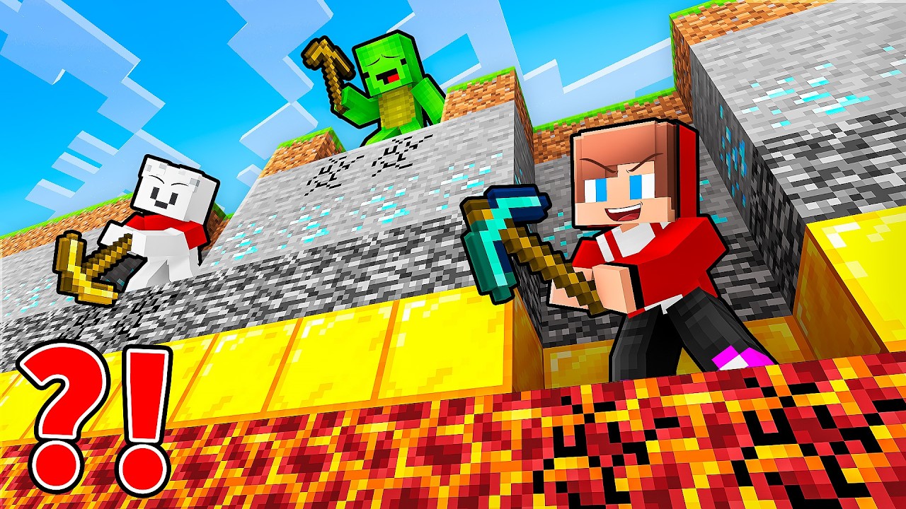 JJ vs Mikey vs Carrie: PICKAXE MINE BATTLE in Minecraft - Maizen