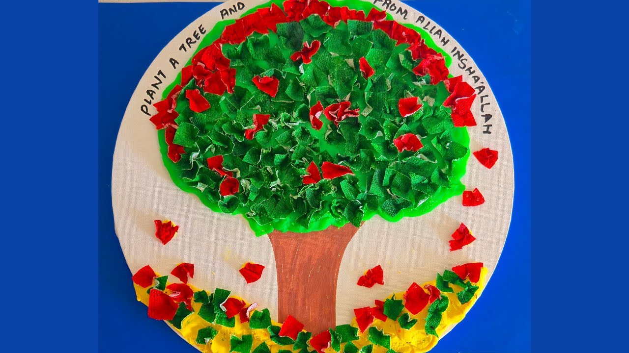 DIY 3D Tree craft || DIY Paper Tree craft || Origami Paper Tree || Importance of Trees in Islam