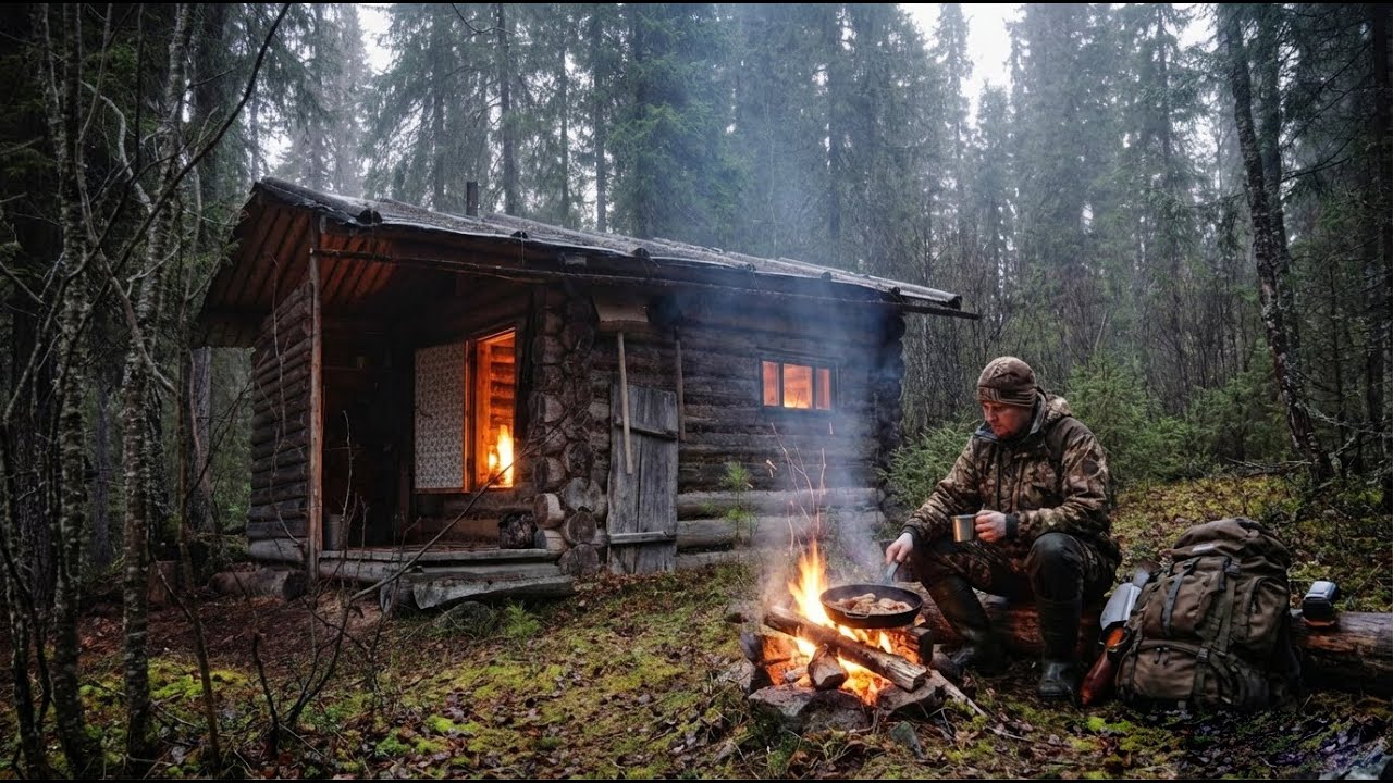 Off Grid Living in a Hidden Forest Log Cabin - YouTube