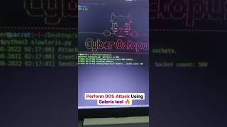 Perform dos attack using solories tool #kalilinux #kalilinuxtools #newvideo