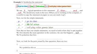 Details 2.3.1 - Symbolizing a Complex Statement - Example 1 Guide
