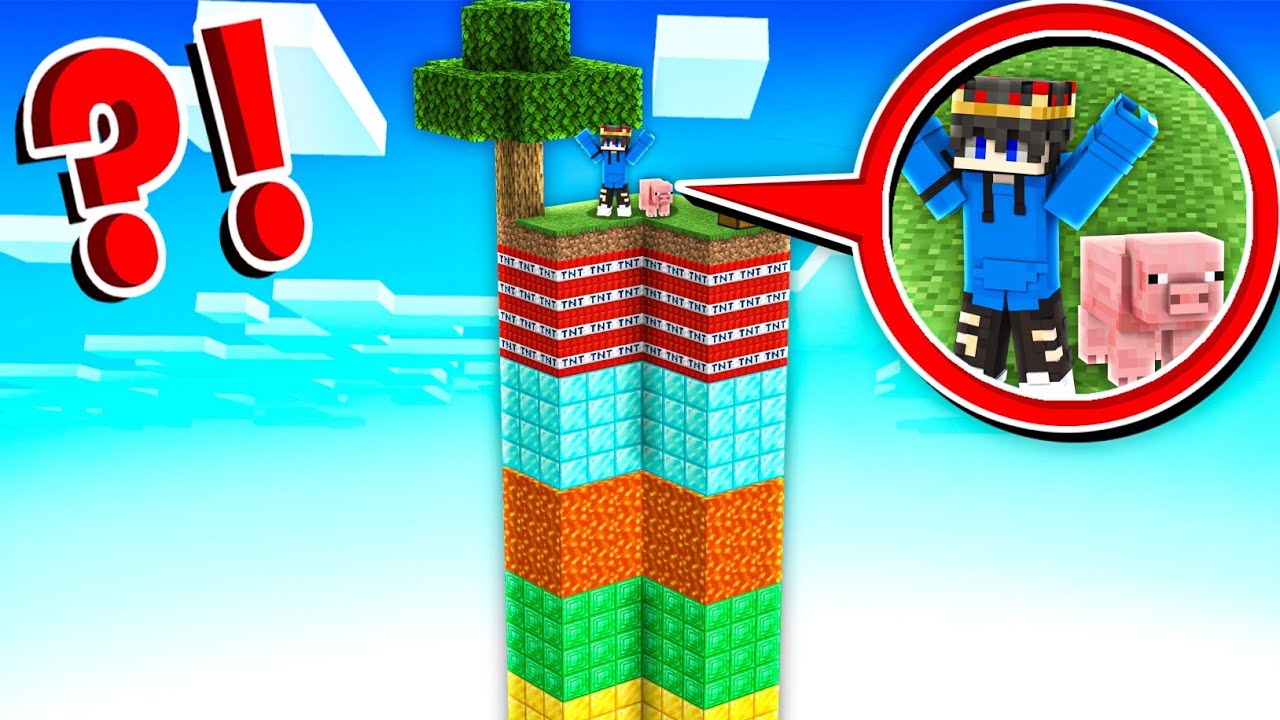 How I Trapped In Minecraft SKYBLOCK 100 LAYERS In Minecraft HARDCORE