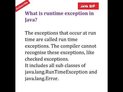 Video: Mikä on ajonaikainen poikkeus Javassa?