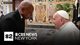 Mayor Eric Adams meets with Pope Francis on trip to Italy