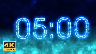 5 Minutes Countdown Timer - Electric  [4K]