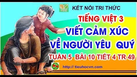 Viết đoạn văn nêu cảm xúc về một người yêu quý | Tiếng Việt 3 Kết nối | Tuần 5 Bài 10 Tiết 4 Tr. 49