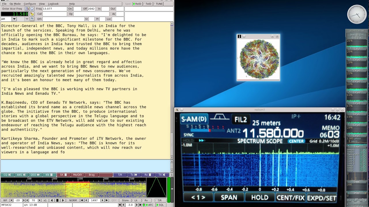 Sw Radiogramm Shortwave Radiogram Oct 8 2017 on 11580Khz Shortwave Radio R8600 with ...