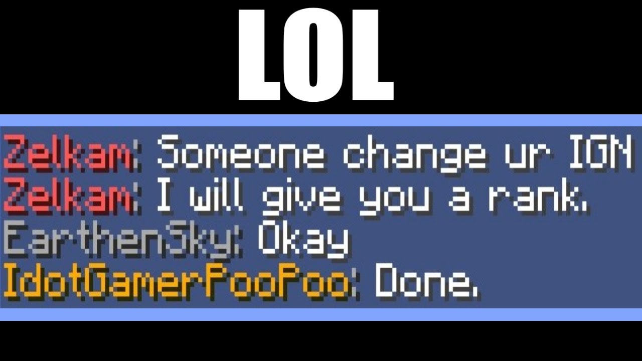 Change Your Minecraft Name for a FREE RANK Upgrade! - YouTube