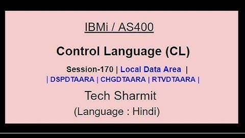 Local Data Area in cl program  | *LDA Data Area in cl Program | Basics of Data Area  | IBMi |