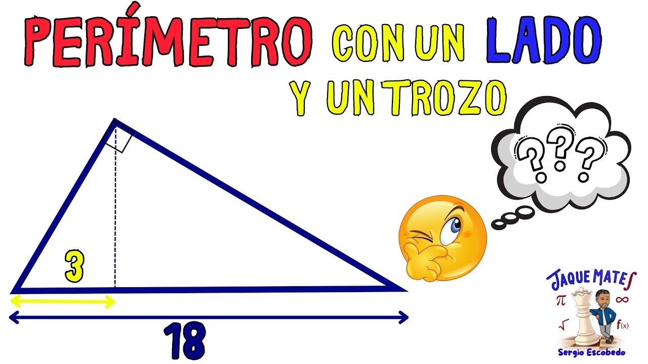 Halla el PERÍMETRO del triángulo rectángulo con solo un lado… y un trozo