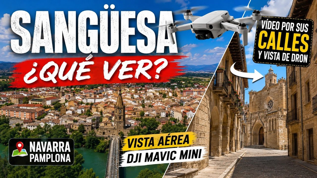 Que Ver en PAMPLONA ,SANGÜESA, NAVARRA, Viajar por España, que visitar, Dji Mavic Mini y Fimi Palm 2