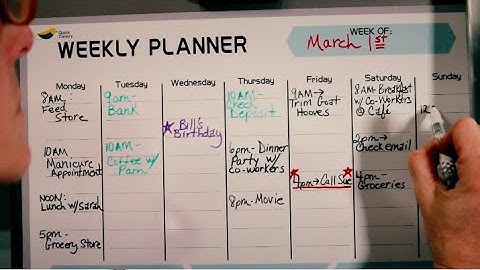Magnetic Weekly Dry Erase Calendar