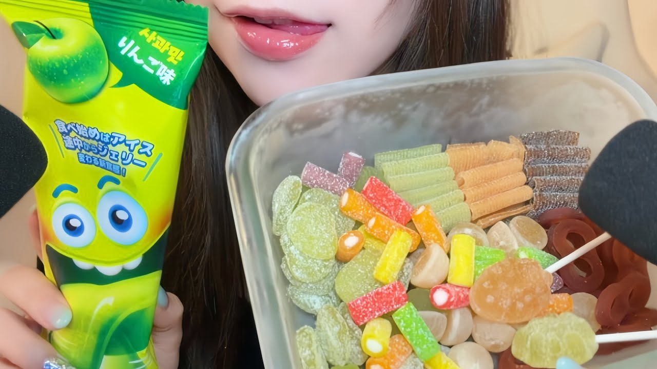 【ASMR】パリパリ凍ったグミとベロベロバーアイスを食べる🍬🧊 Frozen Gummies & Candy Ice Bar Eating Sounds 