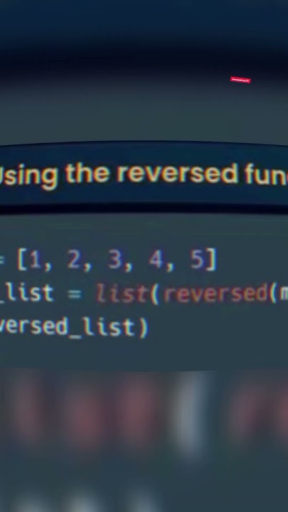 How to reverse a list in python #education #how # ...