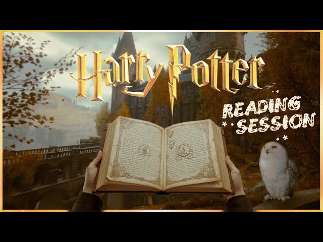 Reading at Hogwarts | Autumn/ Fall Season🍂 Perfect Cozy Virtual Background | Nature Sounds Ambience