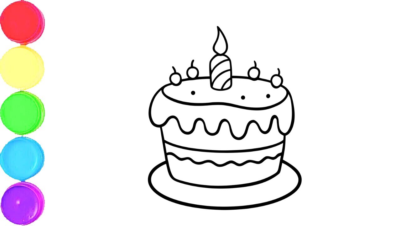 Как нарисовать торт на день рождения 