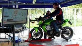 Kawasaki Z750 Dyno run with Leovince exaust.