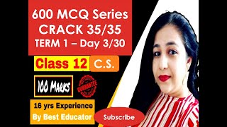 Day 3 /30 of 600 MCQ Series , Mission 35/35 Cbse Class 12 Computer Science Term1 exam #cbse #cs