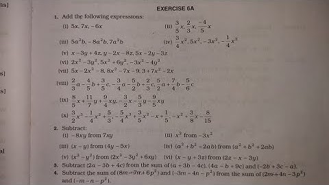 Class 7 (RS Aggarwal) | Chapter 6 (Algebraic Expressions) | Exercise 6A (Q.2-Q.6) | CBSE