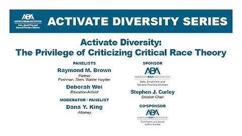 Activate Diversity: The Privilege of Criticizing Critical Race Theory