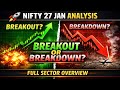 🚀 Nifty 27 Jan Analysis | Breakout or Breakdown? 🔥 Full Sector Overview